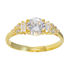 Charlotte White Halo Ring for Women in Gold Tone
