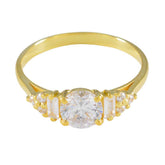 Charlotte White Halo Ring for Women in Gold Tone White CZ White