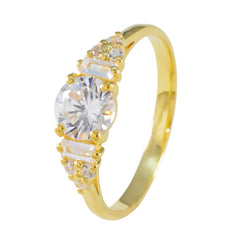 Charlotte White Halo Ring for Women in Gold Tone