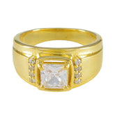 Lorena White Halo Ring for Women in Gold Finish White CZ White