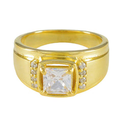 Lorena White Halo Ring for Women in Gold Finish White CZ White