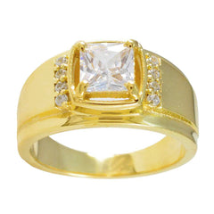 Lorena White Halo Ring for Women in Gold Finish
