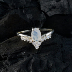 Li Lee White Halo Ring for Women with Gemstone Accent