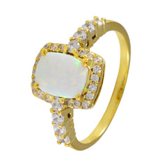 Natalia White Halo Ring for Women with Opal Gemstone