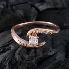 Camilla Rose Gold White Halo Ring for Women