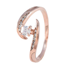 Camilla Rose Gold White Halo Ring for Women