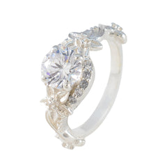 Isadora White Halo Ring for Women with Floral Design