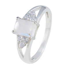 Dewi White Halo Ring for Women with Gemstone Glow
