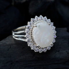 Skylar White Halo Statement Ring with Sparkling Stones