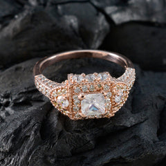 Evelyn White Halo Wedding Ring with Rose Gold Detail