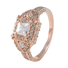 Evelyn White Halo Wedding Ring with Rose Gold Detail