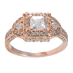 Evelyn White Halo Wedding Ring with Rose Gold Detail