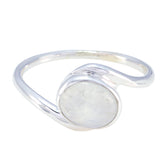 Bruna sterling silver open band ring with bezel set round white stone elegant white solitaire gemstone ring