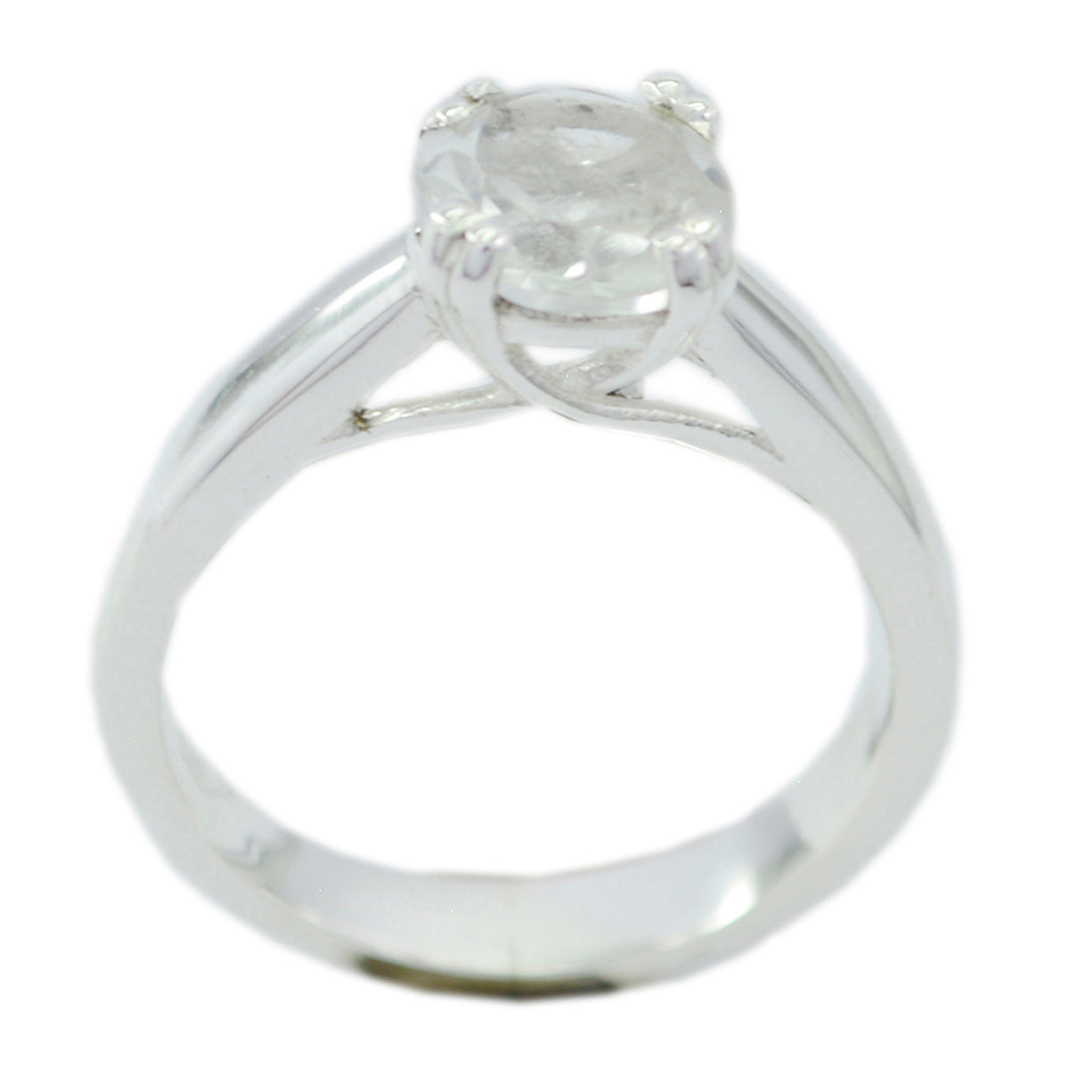 Ellie Glamorous White Solitaire Ring Crystal Quartz White