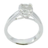 Ellie Glamorous White Solitaire Ring Crystal Quartz White
