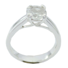 Ellie Glamorous White Solitaire Ring Crystal Quartz White