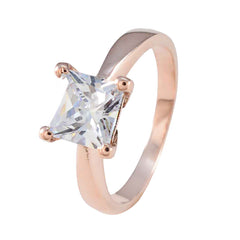 Carla White Solitaire Ring for Women with Square Gem