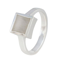 Putri White Solitaire Ring for Women Square Design