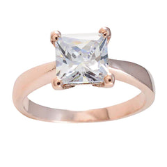 Carla White Solitaire Ring for Women with Square Gem