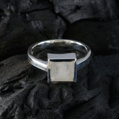 Putri White Solitaire Ring for Women Square Design