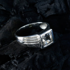 Giulia White Solitaire Ring for Women with Square Gemstone