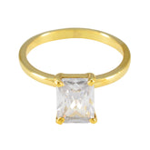 Carolina White Solitaire Ring for Women in Gold Tone Cubic zirconia CZ White