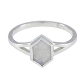 Naomi White Solitaire Ring for Women Sterling Silver Rainbow Moonstone White