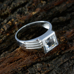 Giulia White Solitaire Ring for Women with Square Gemstone