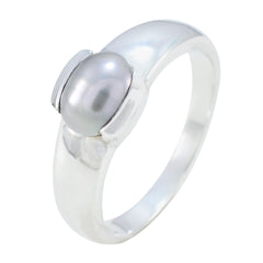 Yasmine White Solitaire Ring for Women with Pearl
