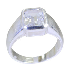 Meera Elegant White Solitaire Ring for Women Crystal Quartz White