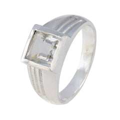 Giulia White Solitaire Ring for Women with Square Gemstone