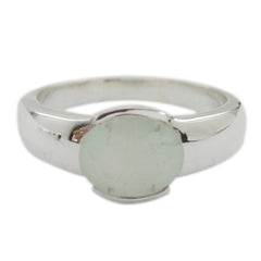 Laura Luxurious White Solitaire Ring Rainbow Moonstone White