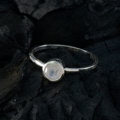 Stella White Solitaire Ring India with Moonstone Gem