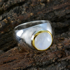 Anna White Solitaire Ring Jewelry with Gold Accent