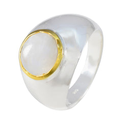 Anna White Solitaire Ring Jewelry with Gold Accent