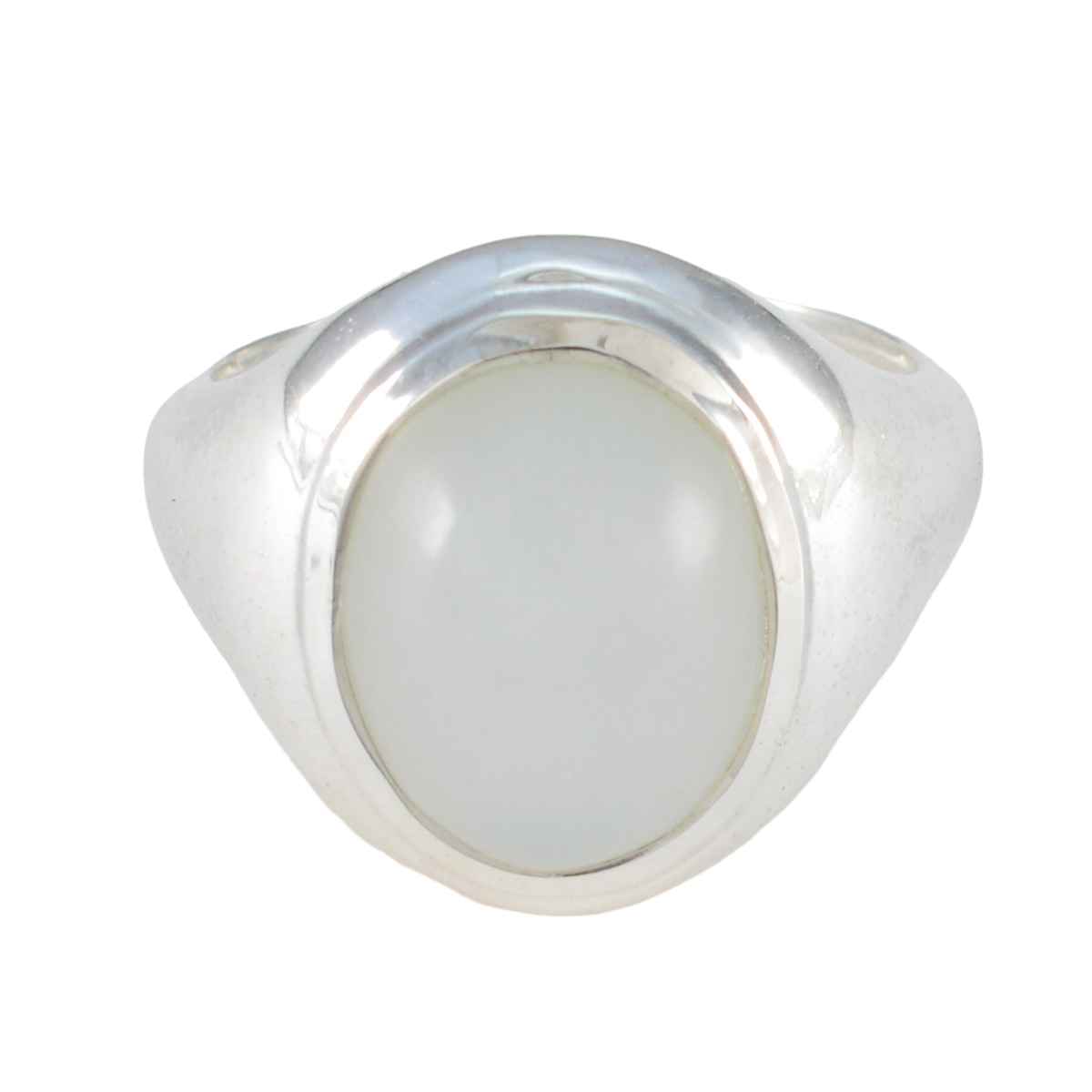 Paula Glamorous White Solitaire Ring Rainbow Moonstone White