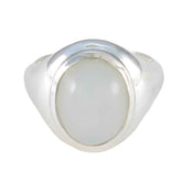 Paula Glamorous White Solitaire Ring Rainbow Moonstone White
