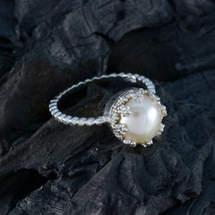 Ayesha Contemporary White Solitaire Ring