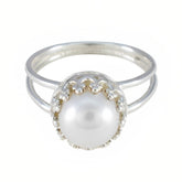 Ellie Fairytale White Solitaire Ring Pearl White