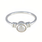 Yasmine Sophisticated White Solitaire Ring Pearl White