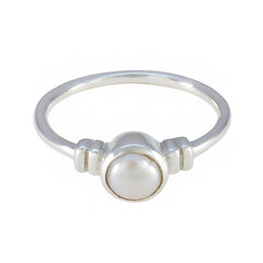 Yasmine Sophisticated White Solitaire Ring Pearl White