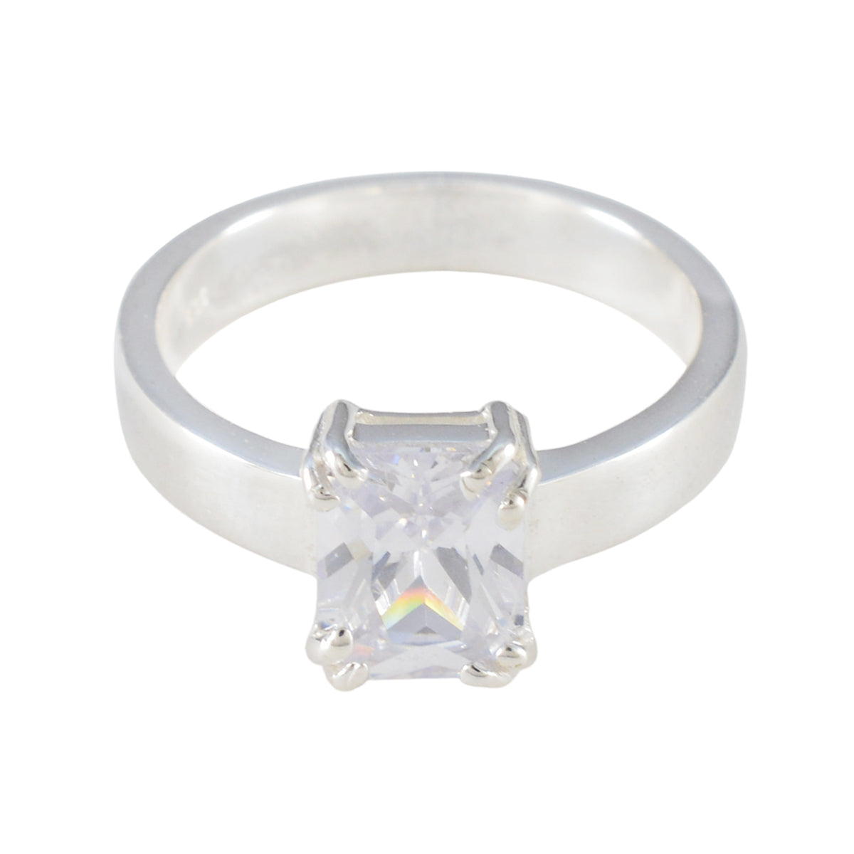 Victoria Trendy White Solitaire Ring Cubic zirconia CZ White