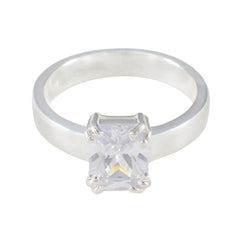 Victoria Trendy White Solitaire Ring Cubic zirconia CZ White
