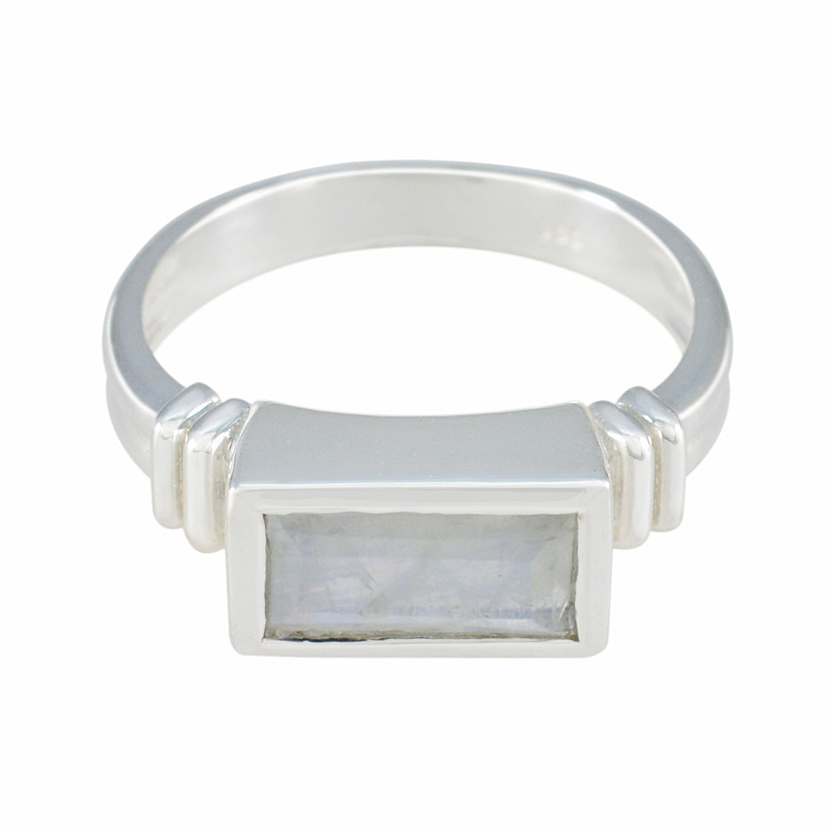 Mariana Fairytale White Solitaire Ring Rainbow Moonstone White