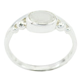 Hannah White Solitaire Ring for Timeless Elegance Rainbow Moonstone White