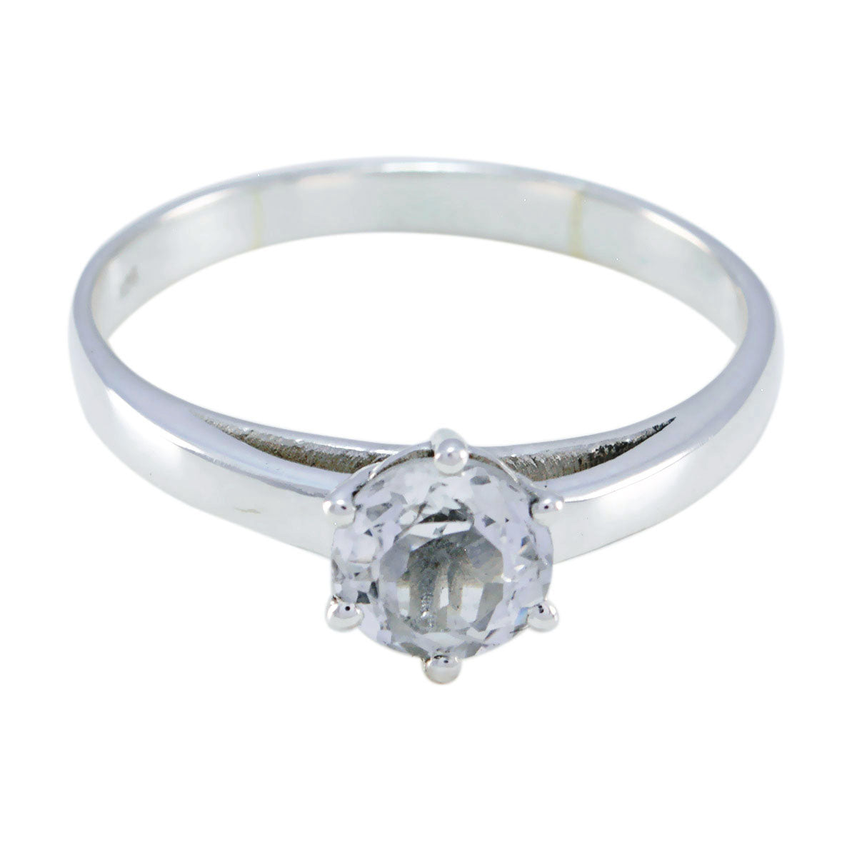Ayesha Graceful White Solitaire Ring Crystal Quartz White