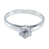 Ayesha Graceful White Solitaire Ring Crystal Quartz White