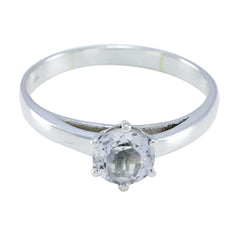 Ayesha Graceful White Solitaire Ring Crystal Quartz White