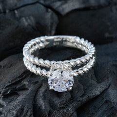 Antonia Graceful White Solitaire Ring