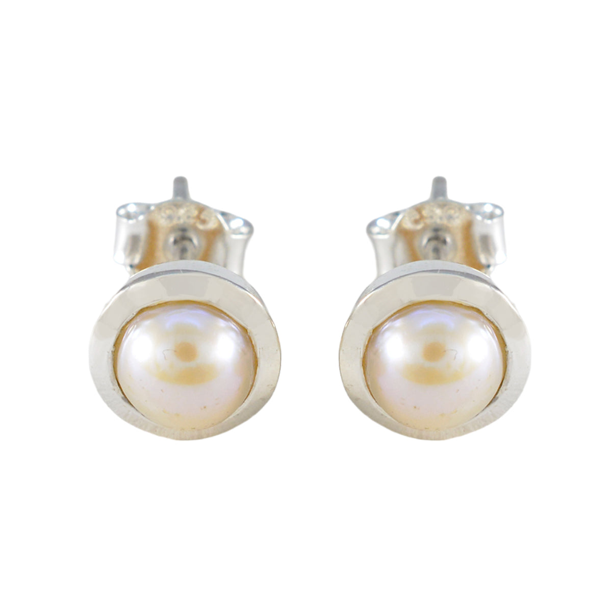 Micaela White Solitaire Stud Earrings for Every Occasion Pearl White Stud